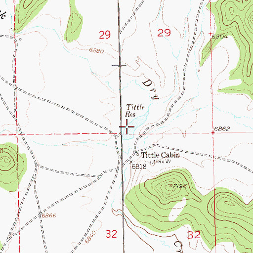 Topographic Map of Tittle Reservoir, CO