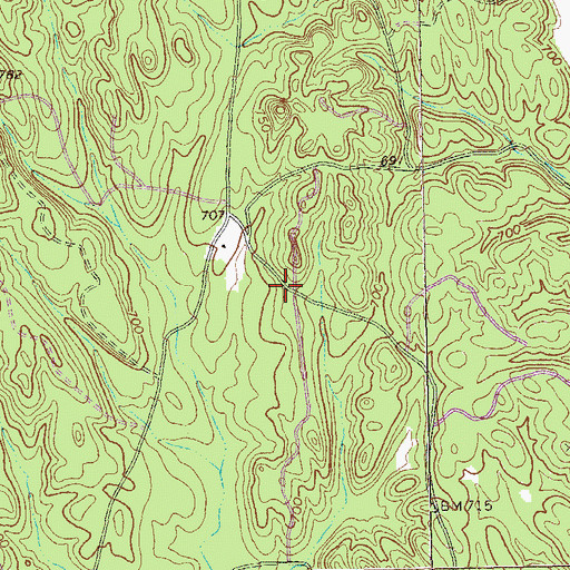 Topographic Map of Sugar Creek School (historical), GA