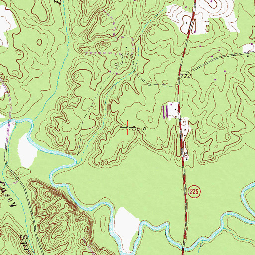 Topographic Map of Wagnon Cemetery, GA