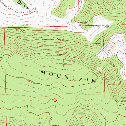 Topographic Map of Offield Mountain, CO