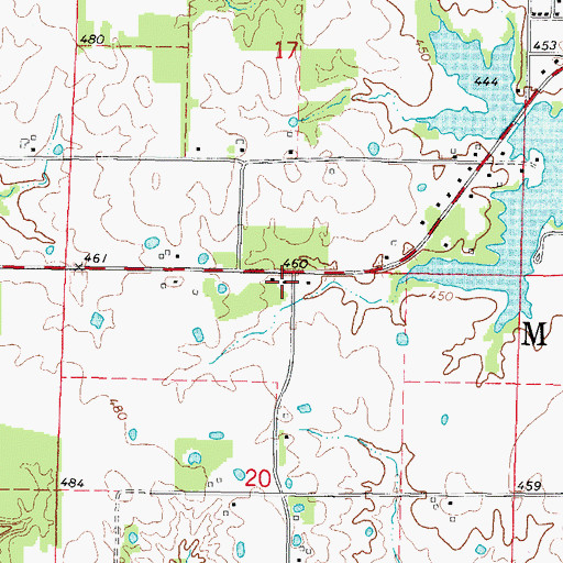 Topographic Map of Anderson School (historical), IL