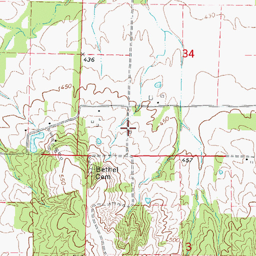 Topographic Map of Bethel Church (historical), IL