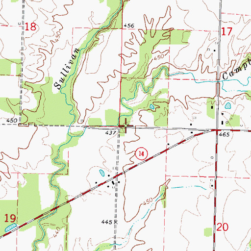 Topographic Map of Boster School (historical), IL
