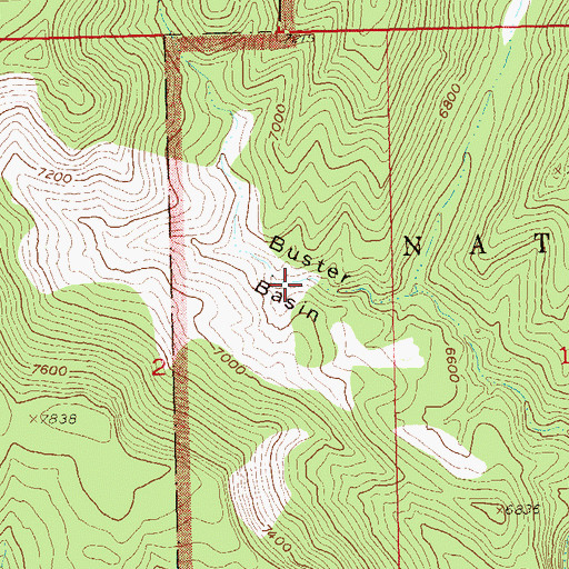 Topographic Map of Buster Basin, CO