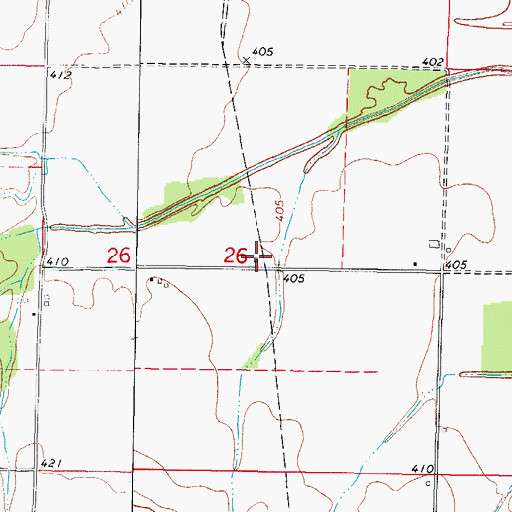 Topographic Map of Buckingham School (historical), IL