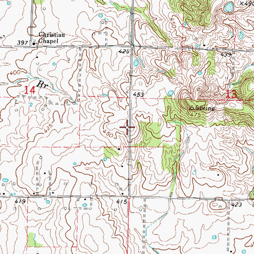 Topographic Map of Buckskin School (historical), IL