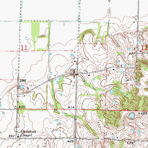 Topographic Map of Doeskin School (historical), IL