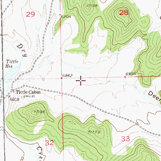 Topographic Map of Deerlick Draw, CO