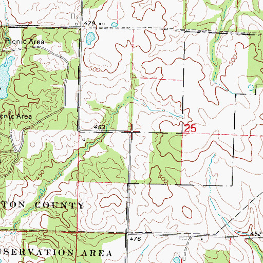 Topographic Map of Farris School (historical), IL