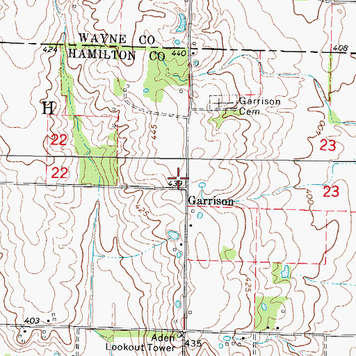 Topographic Map of Garrison School (historical), IL