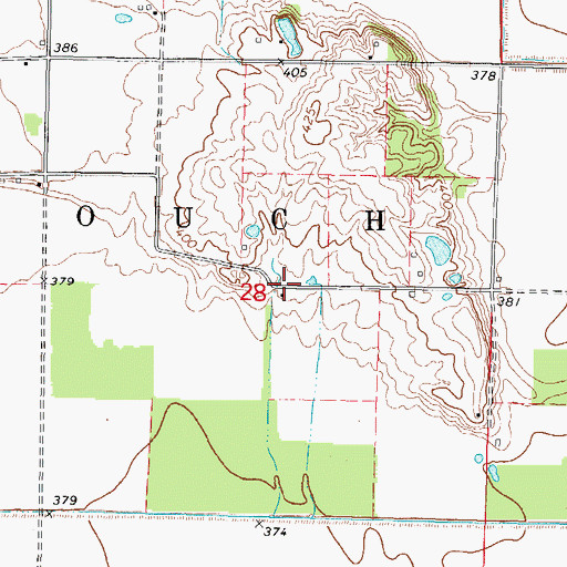 Topographic Map of Lower Aden School (historical), IL