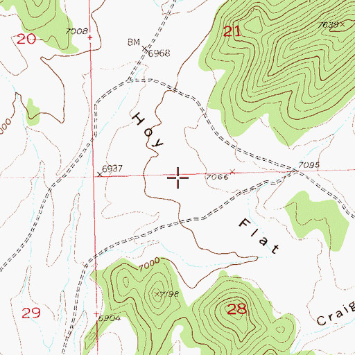Topographic Map of Hoy Flat, CO