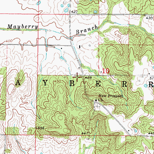 Topographic Map of Mayberry School (historical), IL