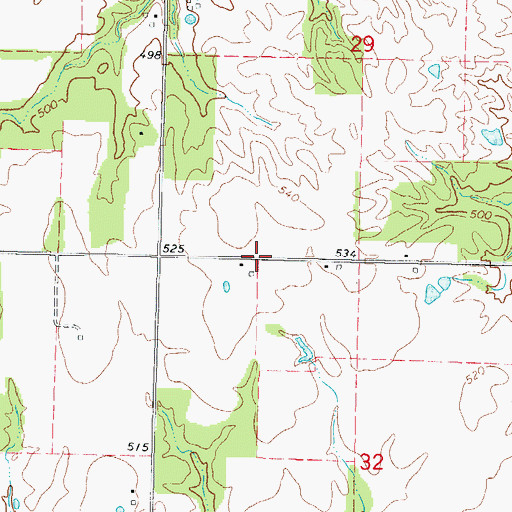 Topographic Map of Moores Prairie School (historical), IL
