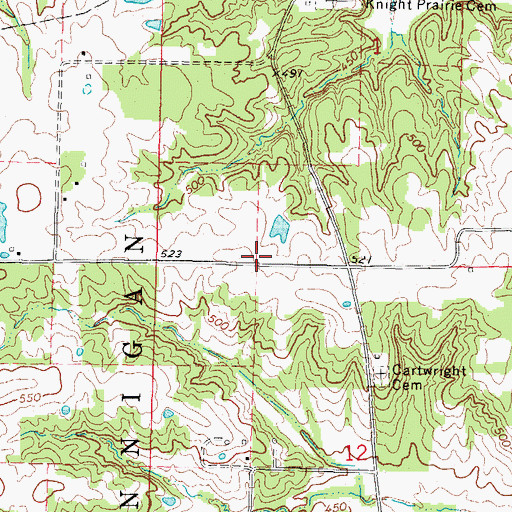 Topographic Map of Moorman School (historical), IL