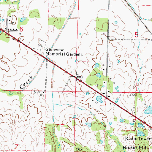 Topographic Map of Opossum Creek (historical), IL