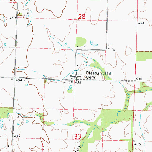 Topographic Map of Pleasant Hill Church (historical), IL