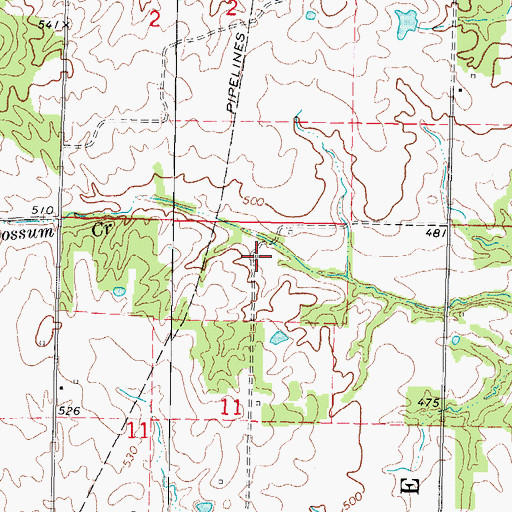 Topographic Map of Shady Grove School (historical), IL