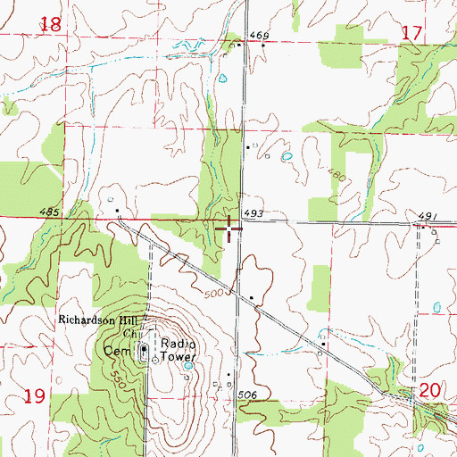 Topographic Map of Sunnyside School (historical), IL