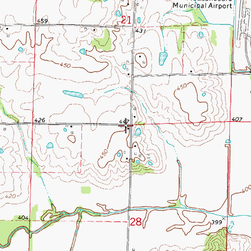 Topographic Map of Sutton School (historical), IL