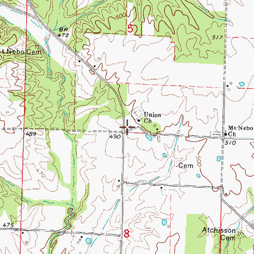 Topographic Map of Union School (historical), IL