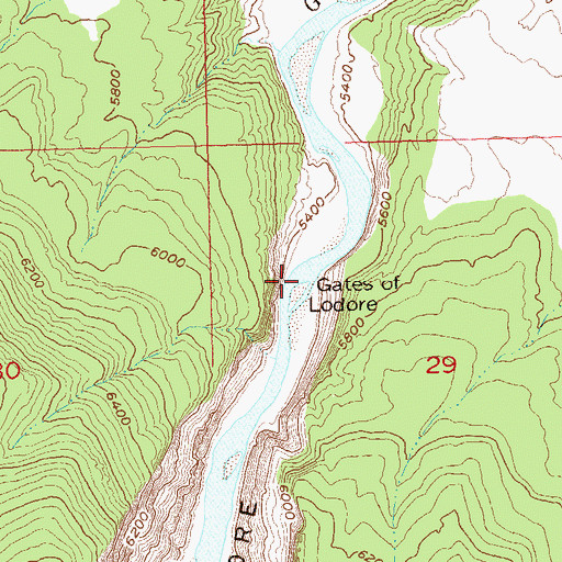 Topographic Map of Gates of Lodore, CO