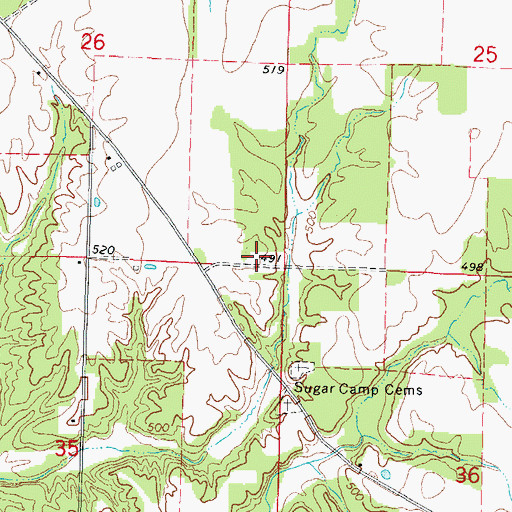 Topographic Map of Oak Grove School (historical), IL