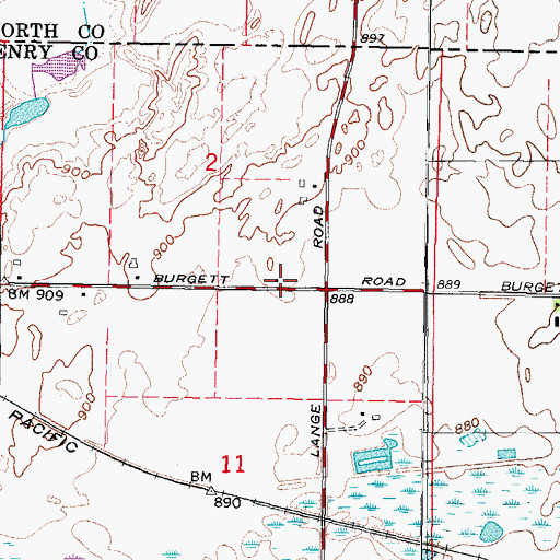 Topographic Map of Burgett School (historical), IL