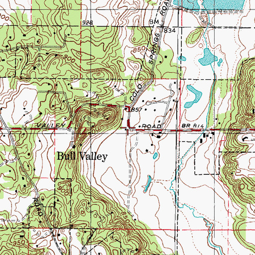 Topographic Map of Cold Springs School (historical), IL