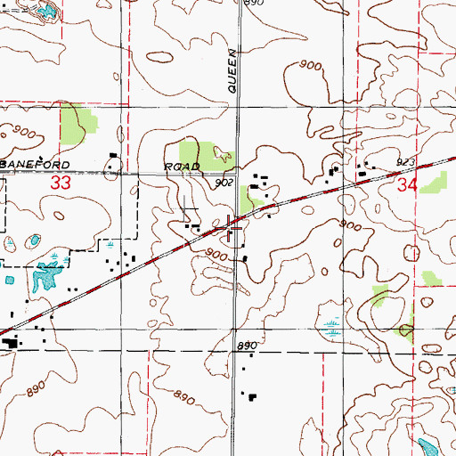 Topographic Map of Fosdick School (historical), IL