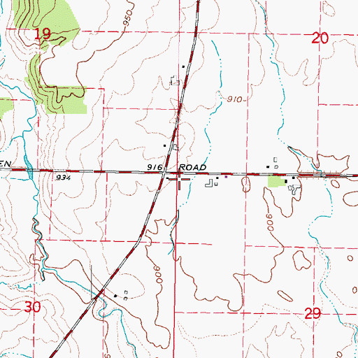 Topographic Map of Glass School (historical), IL