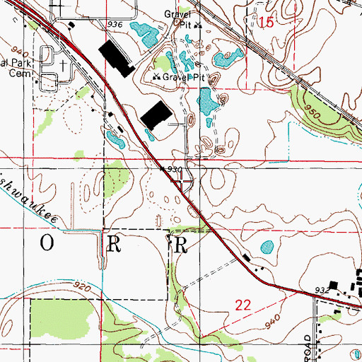 Topographic Map of Gregory School (historical), IL