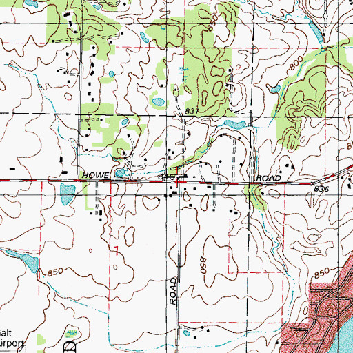 Topographic Map of Howe School (historical), IL