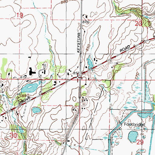 Topographic Map of Keystone School (historical), IL