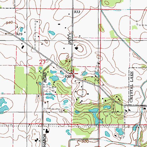 Topographic Map of Lucas School (historical), IL