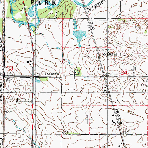 Topographic Map of Maple Square School (historical), IL