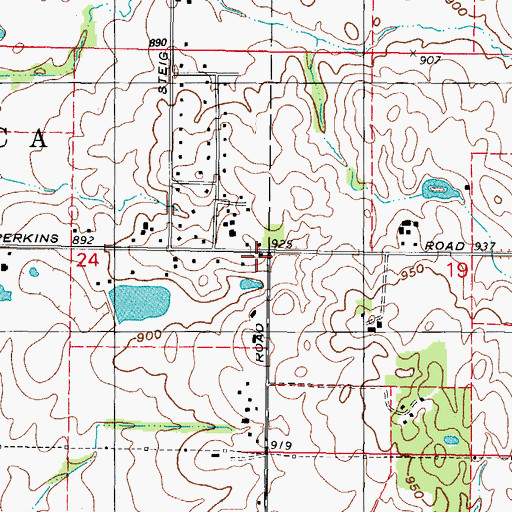 Topographic Map of Pleasant Ridge School (historical), IL