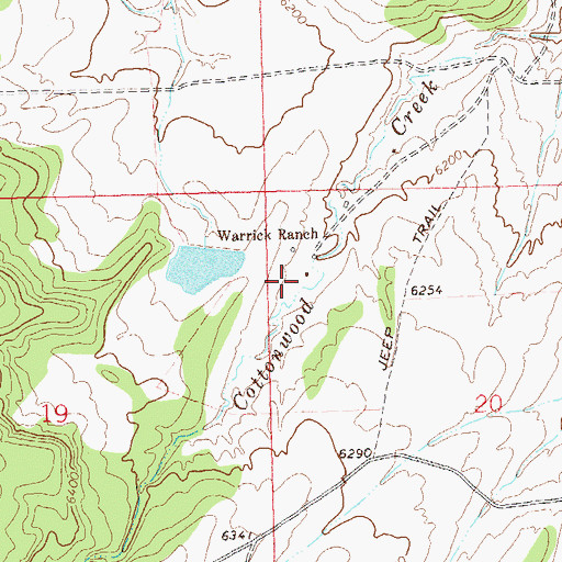 Topographic Map of Warrick Ranch, CO