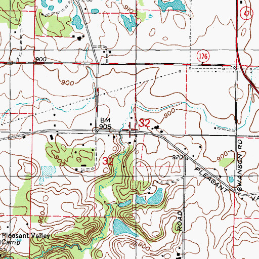 Topographic Map of Pleasant Valley School (historical), IL