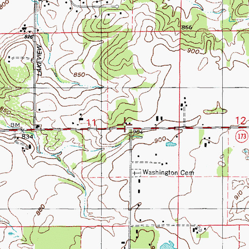 Topographic Map of Washington School (historical), IL
