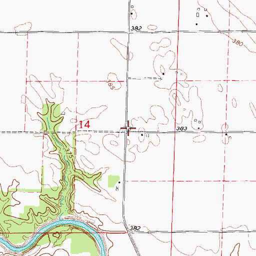Topographic Map of Crossroads School (historical), IL