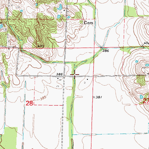 Topographic Map of Fairview Church (historical), IL