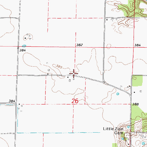 Topographic Map of Fleck School (historical), IL