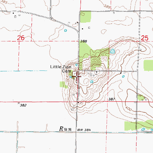 Topographic Map of Little Zion Church (historical), IL