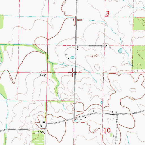 Topographic Map of Modoc School (historical), IL