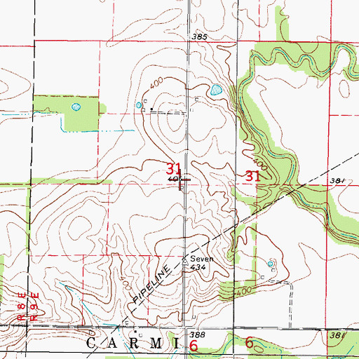 Topographic Map of Pleasant Valley School (historical), IL