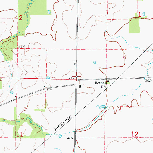 Topographic Map of Smith School (historical), IL