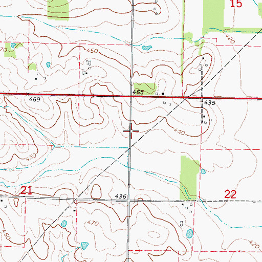 Topographic Map of Trousdale School (historical), IL