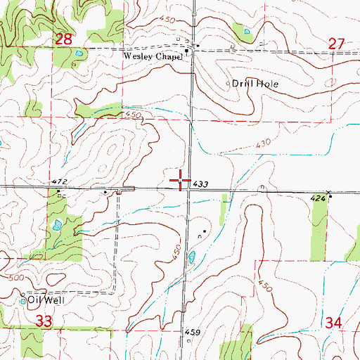 Topographic Map of Upponblock School (historical), IL