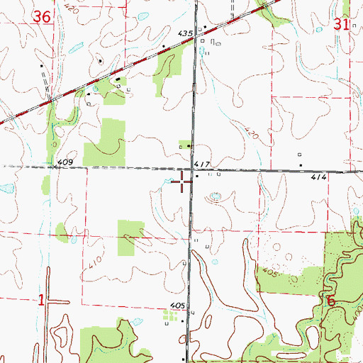Topographic Map of Cuba School (historical), IL